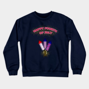 Happy Fourth Of July Fire Works Crewneck Sweatshirt